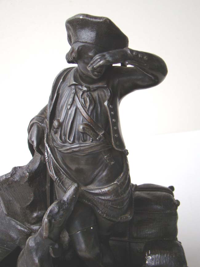  An antique inkwell depicting a sailor with his dog on a wharf circa 1860 — image 3